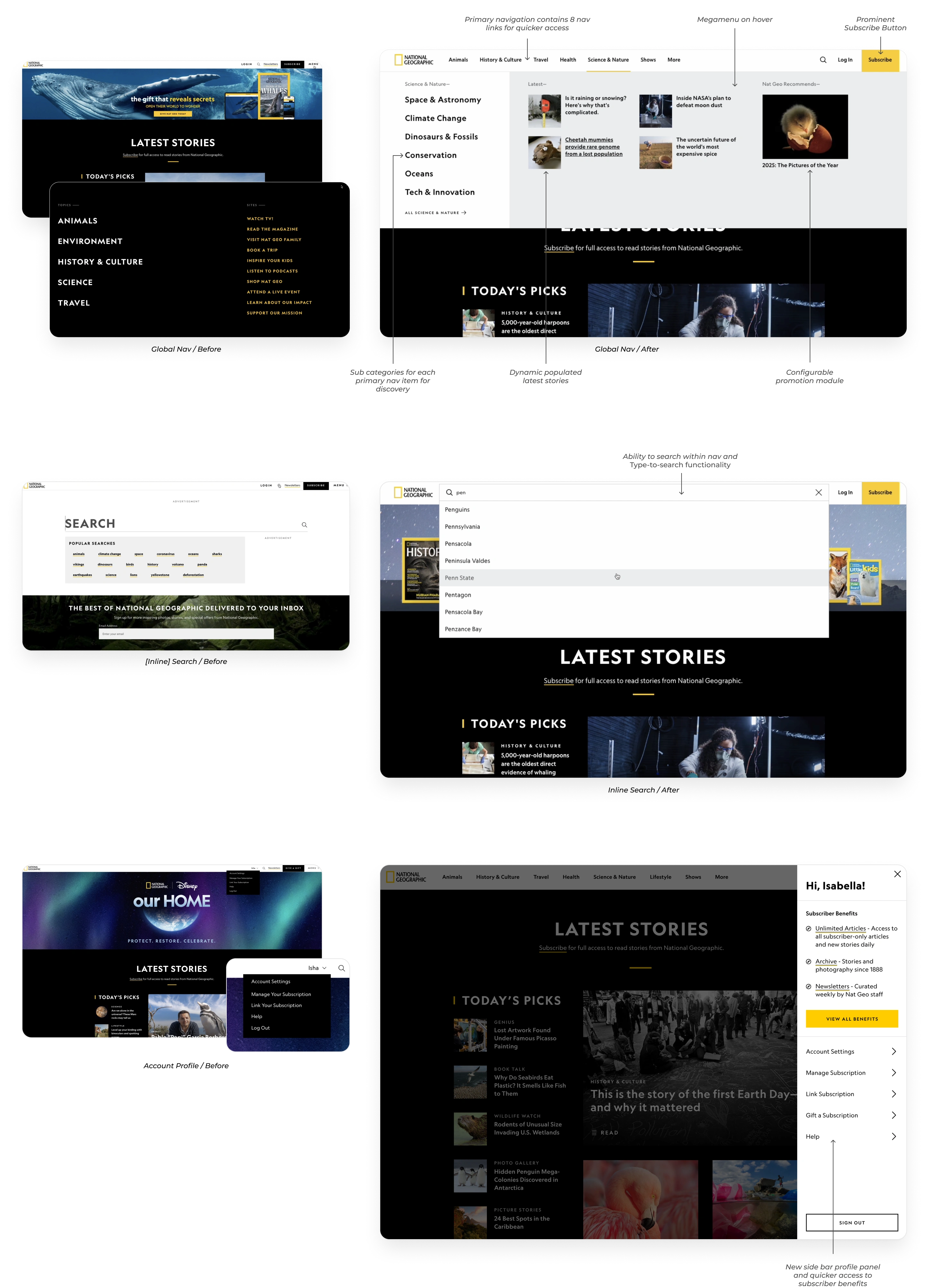 Nat Geo Navigation Phase 2 Redesign