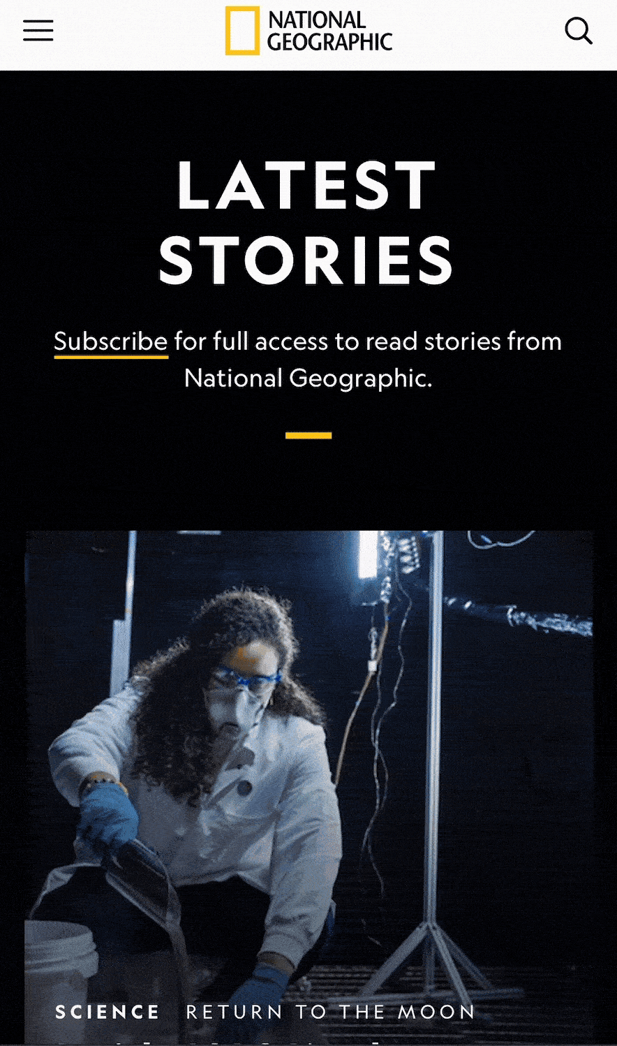 Nat Geo Navigation Redesign Phase 2 Mobile