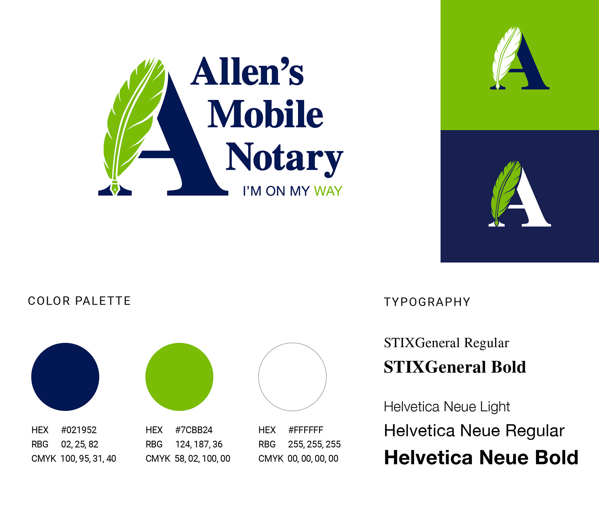 Allens's Mobile Notary brand identity reimagined which would display professionalism and trust to invite the notary person to come to them.