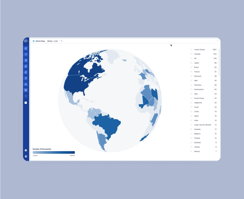 Patent Intelligence Concept a Figma Prototyping project made by Isha Mehta