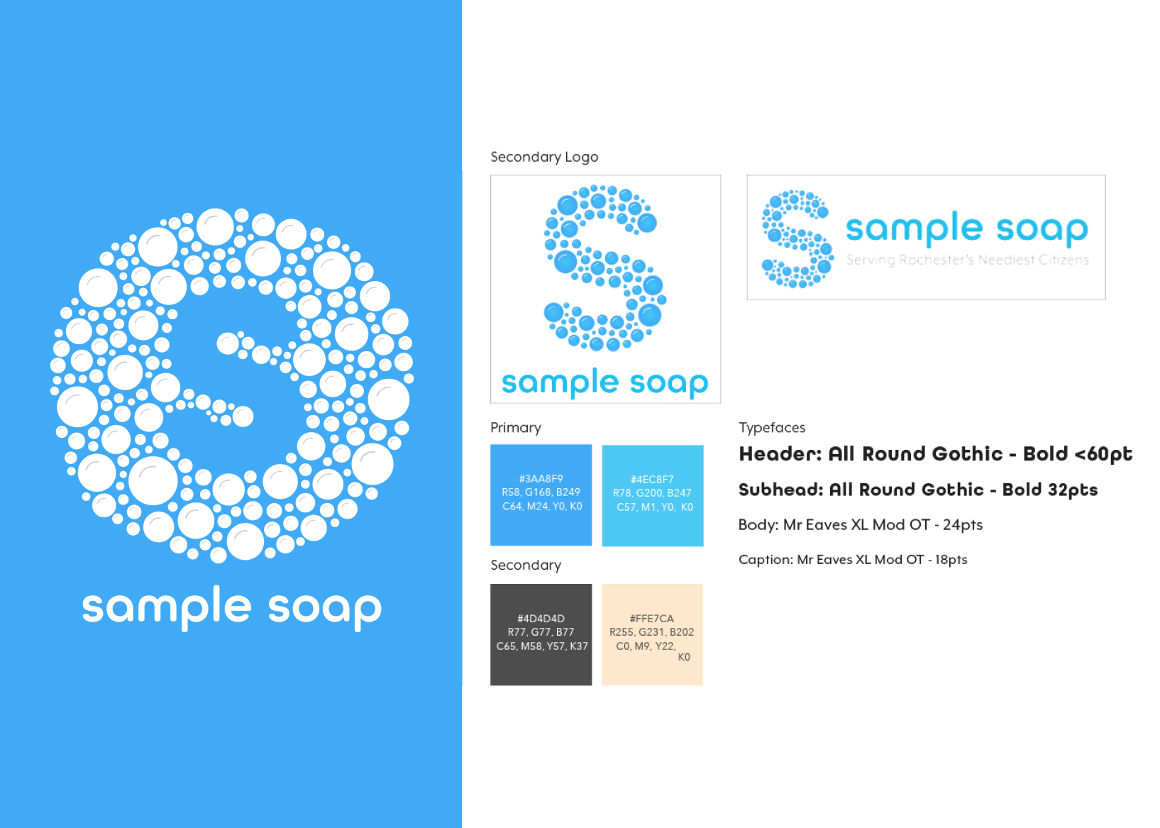 Sample Soap’s new logo design based on their motto